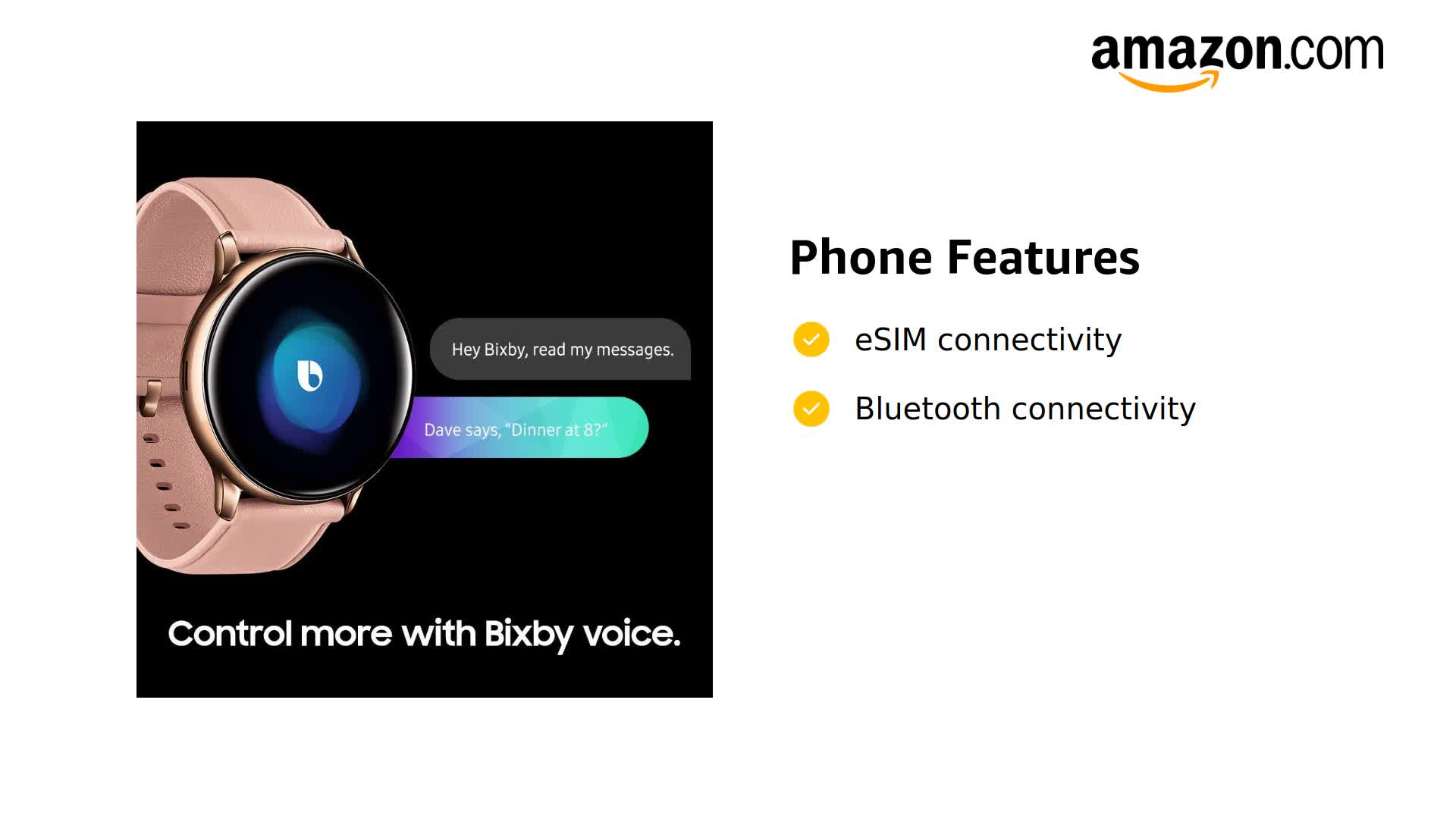 Amazon.com: Samsung Galaxy Watch Active2 (40mm) Aqua Black, US
